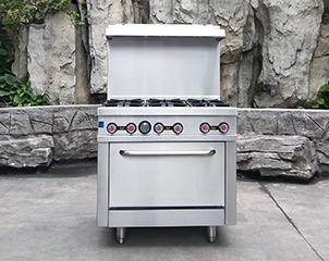 Rebenet RGR36 6 Burner Gas Commercial Range with Oven